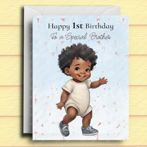 Black Boy Birthday Card E